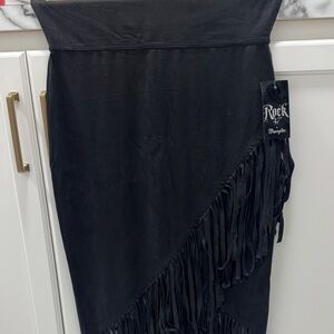Wrangler Black Fringe Skirt